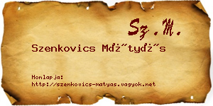 Szenkovics Mátyás névjegykártya